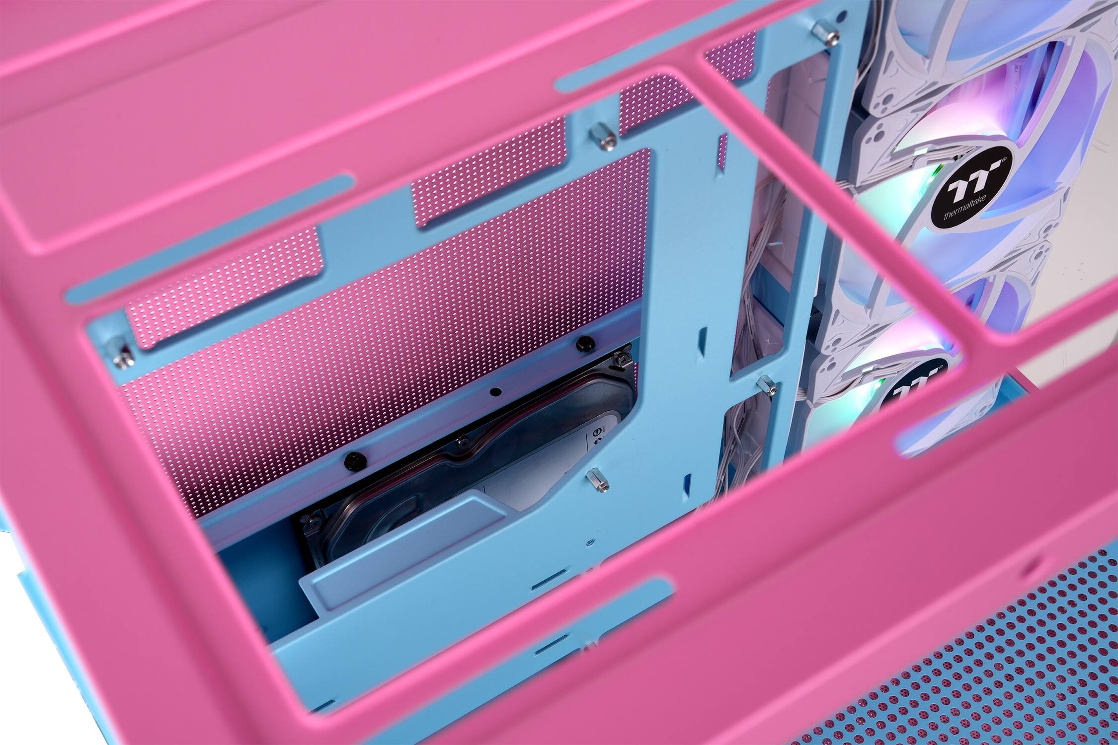 Alt View 10. Thermaltake - View 380 TG ARGB ATX Mid-Tower PC Case - Bubble Pink.