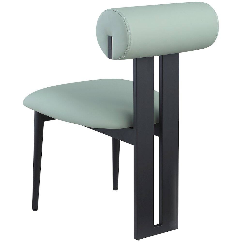 Alt View 4. Meridian Furniture - Dario Mint Vegan Leather Dining Chair, Set of 2 - Blue.
