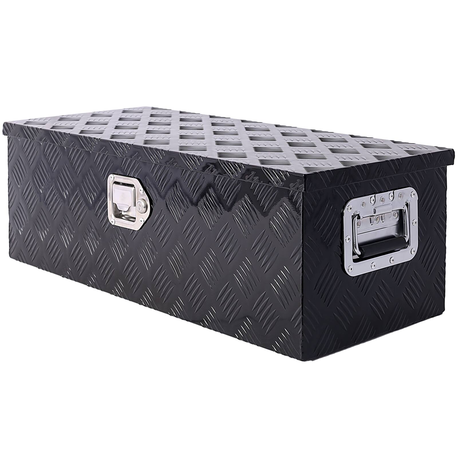 Front. APRILSOUL - 30 Inch Aluminum Truck Tool Box Lightweight Corrosion Resistant Versatile Mounting - Black.