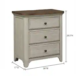 Starlight Canyon Home - Farmhouse Nightstand with Charging Station and Storage - White