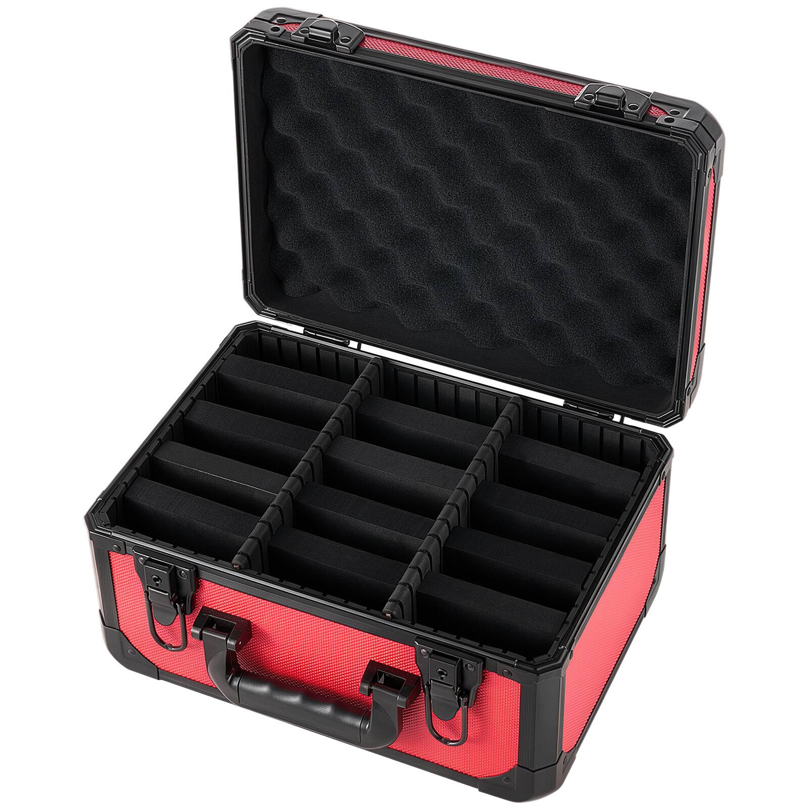 Alt View 5. VEVOR - Graded Card Case 3 Row 96 PSA Slab Storage Box with Secure Lock, Baseball Sports Trading Cards Holder Collector - Red.