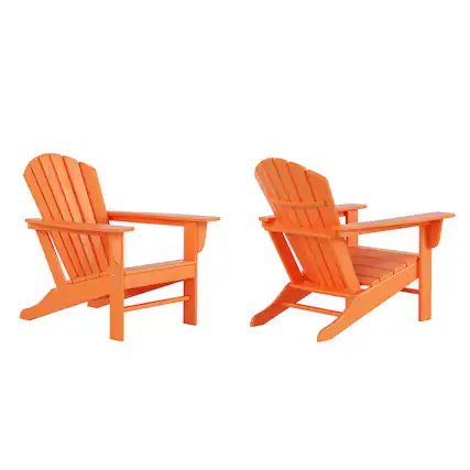 Front. WestinTrends - WestinTrends Dylan Outdoor Adirondack Chair (Set of 2) - Orange.