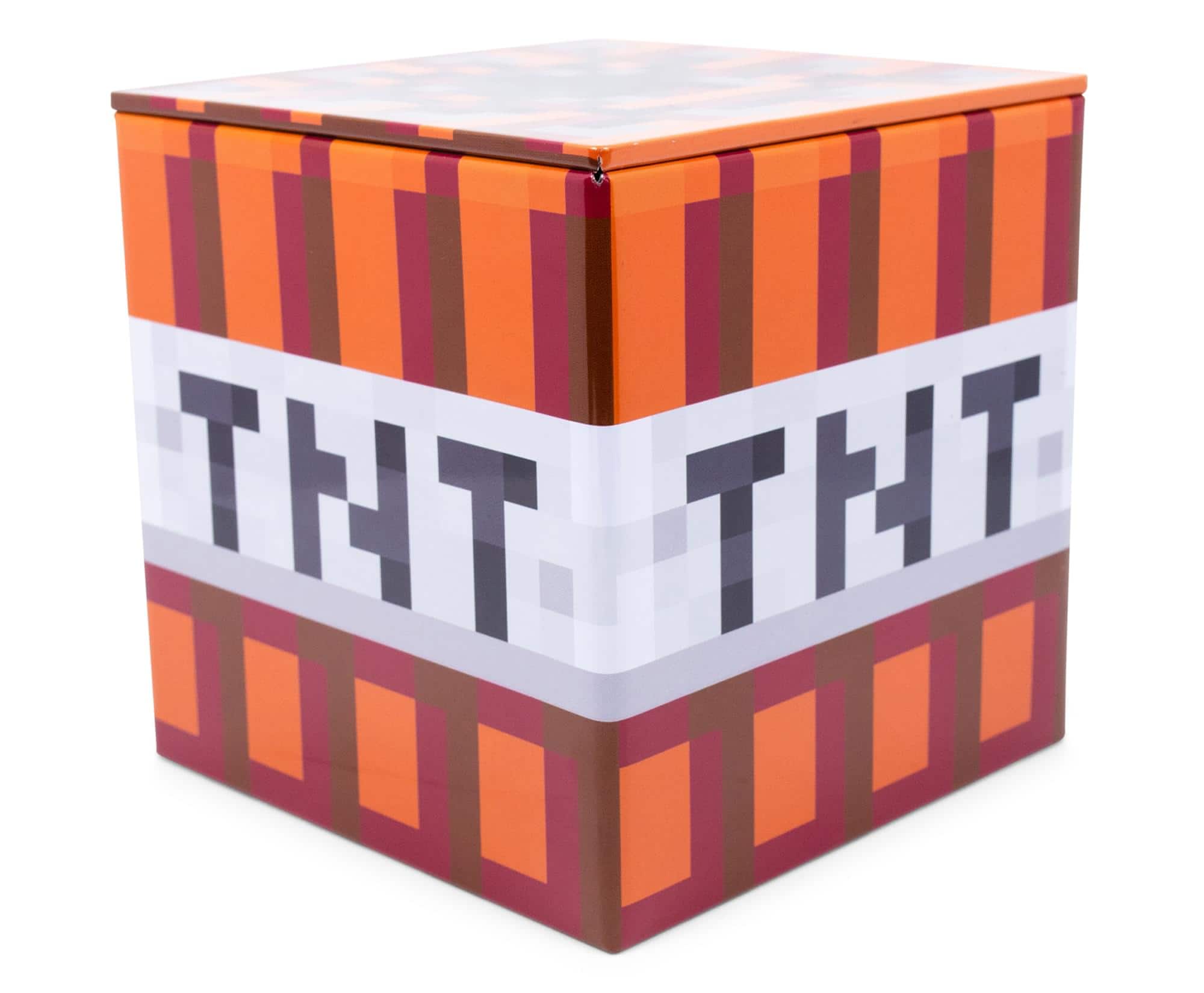 Ukonic - Minecraft TNT Tin Storage Box Cube Organizer with Lid | 4 Inches - Red