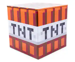 Ukonic - Minecraft TNT Tin Storage Box Cube Organizer with Lid | 4 Inches - Red