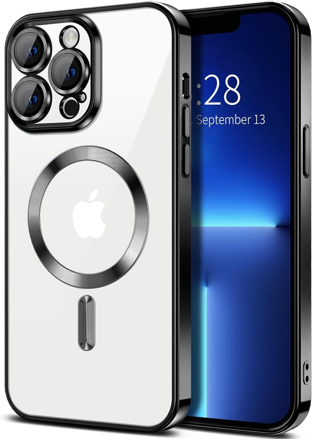 iPhone13＆11プロ Entronix Magnetic Phone Case for iPhone 13 Pro Clear Back Luxury