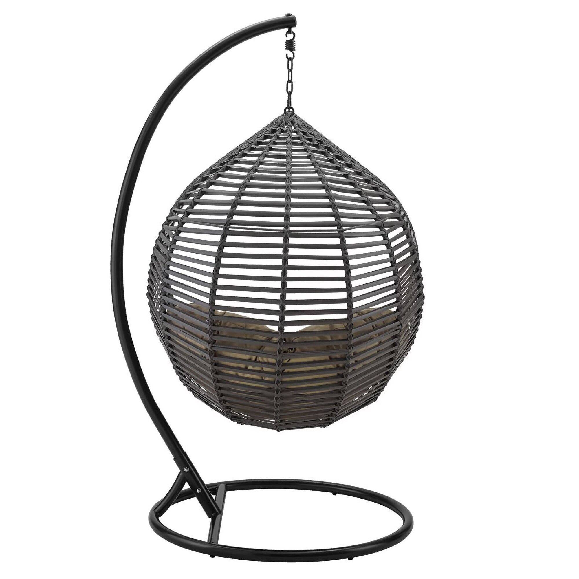 Angle. Modway - Garner Teardrop Outdoor Patio Swing Chair by Modway - Gray Mocha.