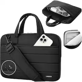 LUGGEX - Messenger bag with Shoulder Strap, Compatible with 13/14 Inch laptops - LTX02 - Black