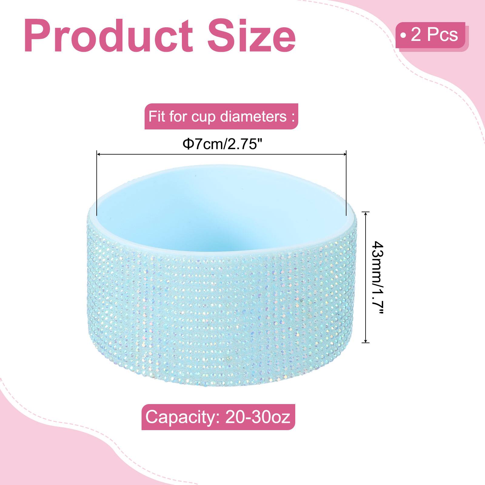 Product Size: 2 Pcs  
Fit for cup diameters: 7cm/2.75" (43mm/1.7")  
Capacity: 20-30oz