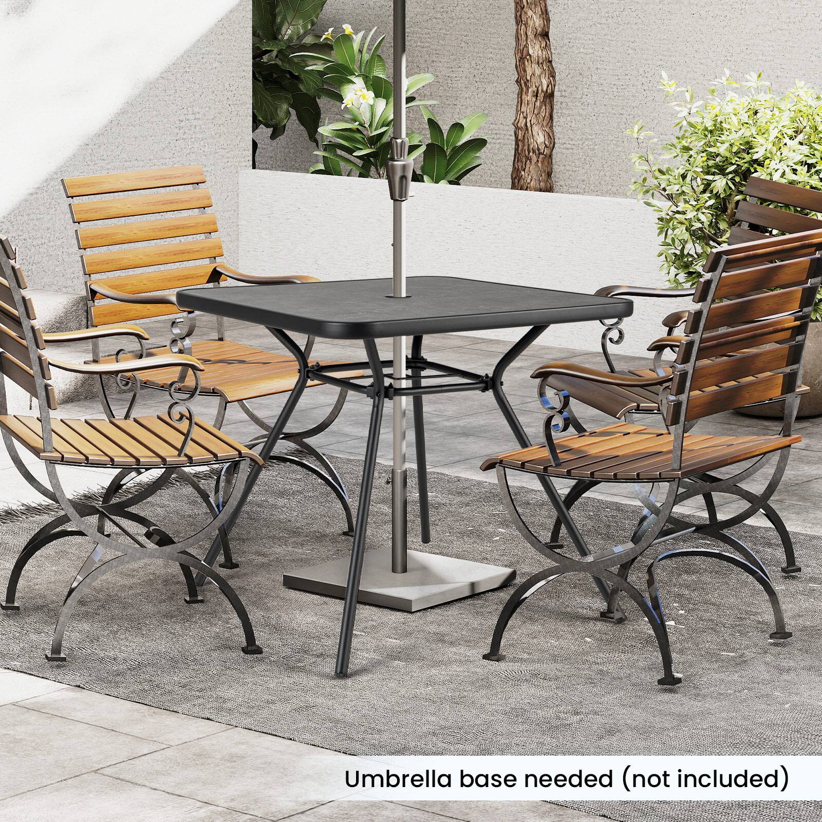 Umbrella base needed (not included)