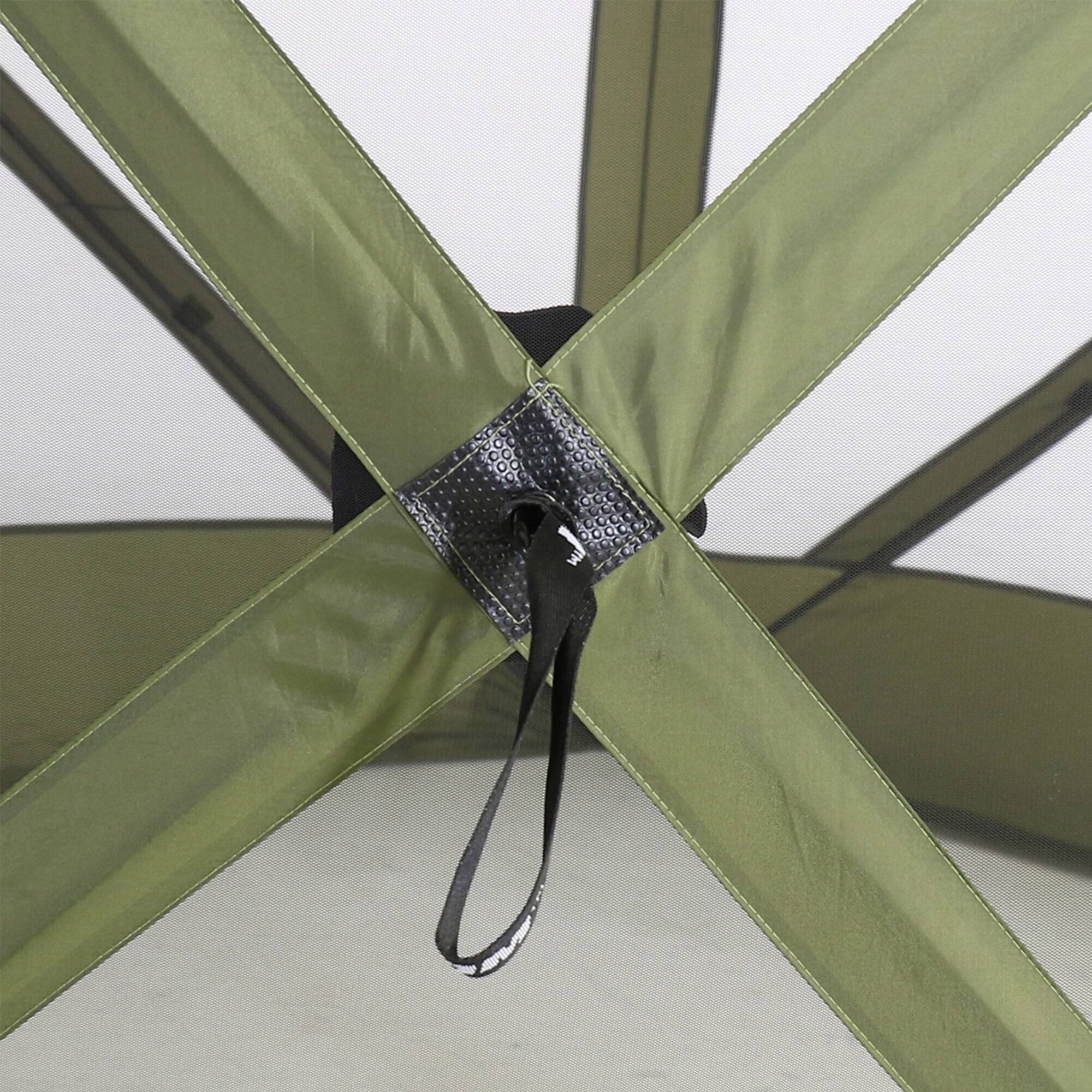 Alt View 5. Clam - CLAM Quick-Set Traveler 6 x 6 Ft Portable Outdoor 4 Sided Canopy Shelter, Green - Green.