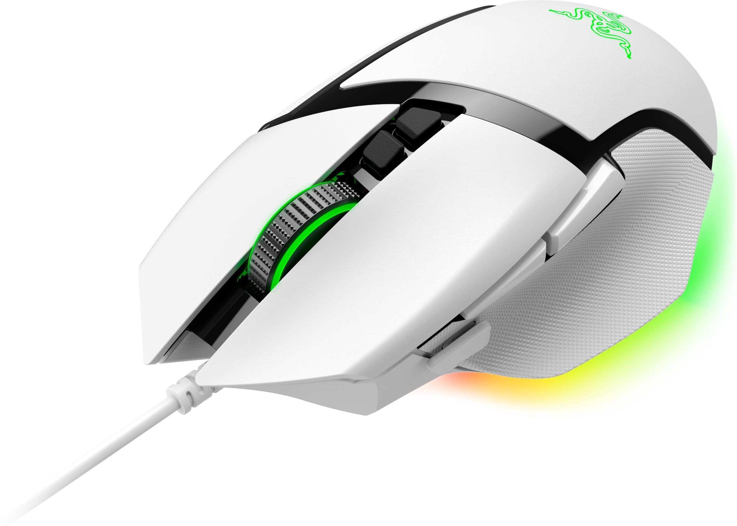 Alt View 18. Razer - Basilisk V3 Optical Gaming Mouse with Chroma RBG Lighting - White.