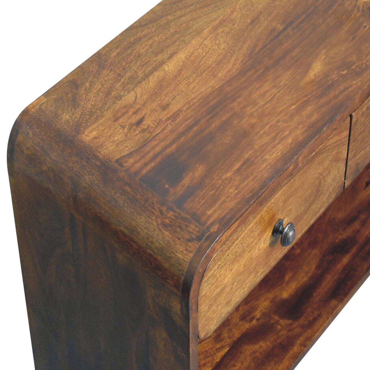 Alt View 2. Artisan Furniture - Artisan Furniture Solid Wood Aspen Slim Media Unit, 3 Drawers, 1 Open Slot, Dark Brown - Brown.