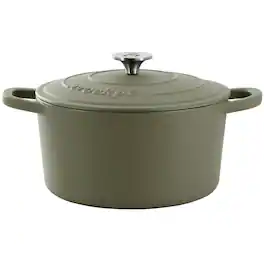 Crockpot - Artisan 5 Quart Enameled Cast Iron Dutch Oven - Matte Green