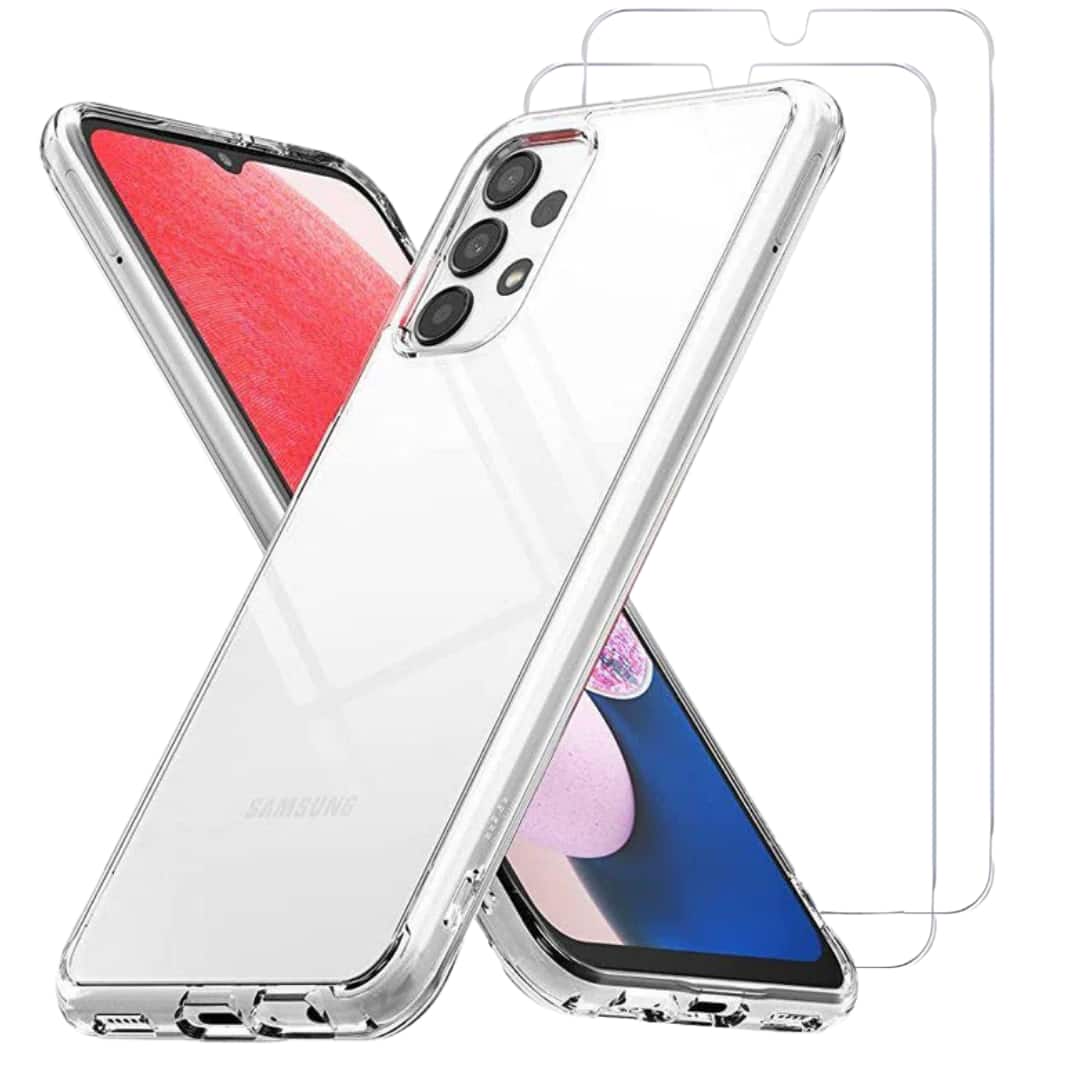 Front. Entronix - Entronix Galaxy A16 Bundle: Clear Case and 2 Tempered Glass Screen Protectors - Clear.