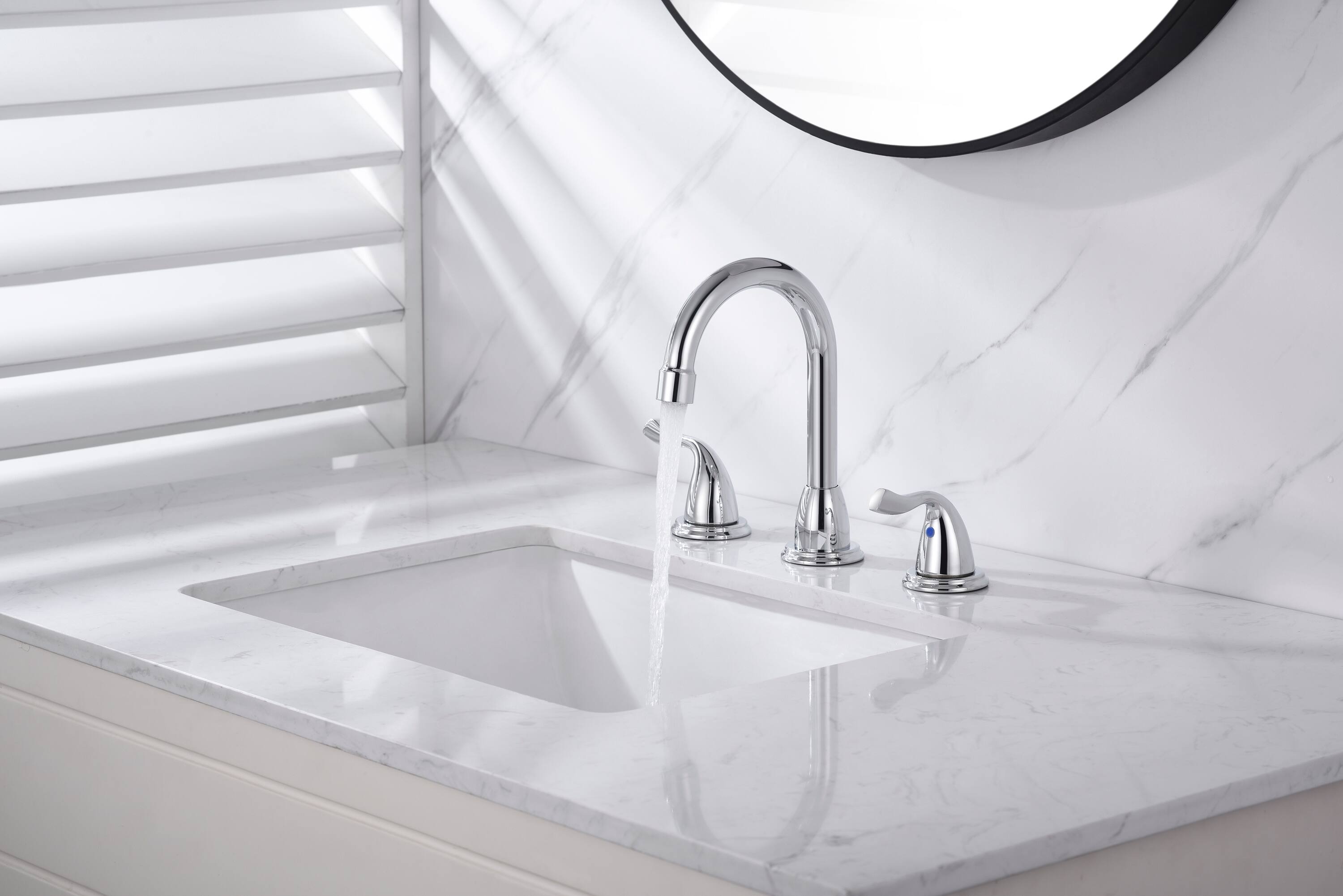 Back. Bothwa Home - Bothwa Home Bathroom Faucet For bathroom Sink  With Two Handles And Supply Lines BC011-C-B07 - Chrome.