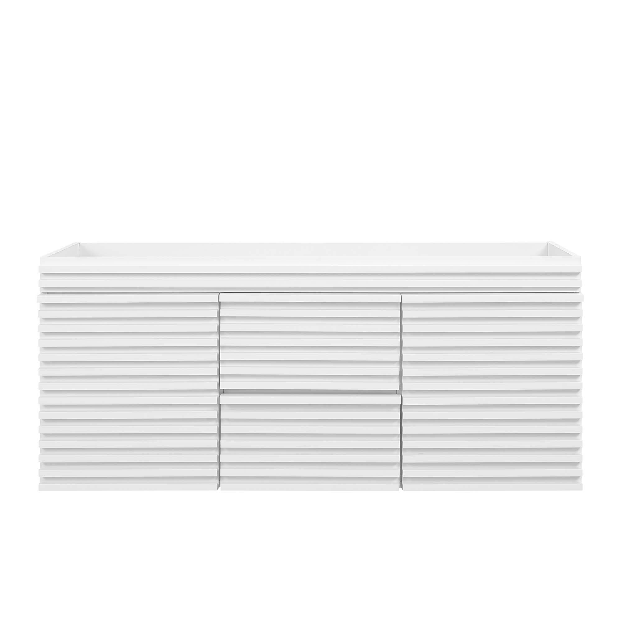 Alt View 5. Modway - Render 48" Wall-Mount Bathroom Cabinet Basin Not Included by Modway - White.