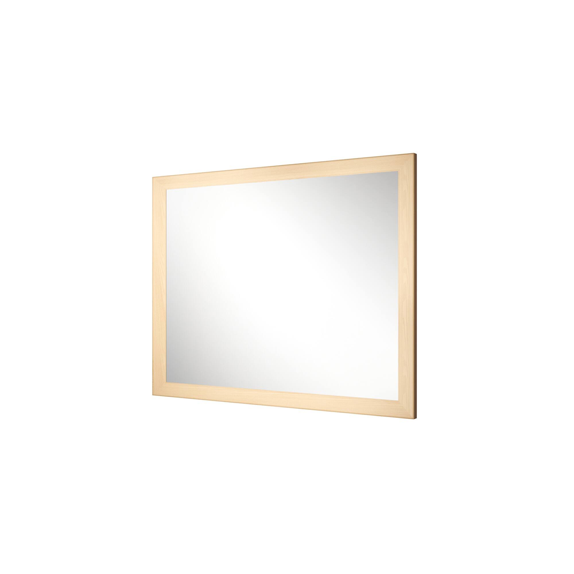 Alt View 1. Boyel Living - 28 in W x 36 in L Dark Wood Grain Rectangular Slanted Edge Aluminum Framed Wall Bathroom Vanity Mirror.