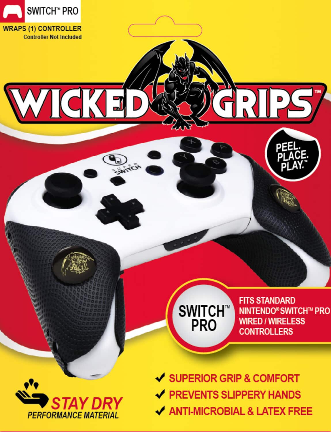 PopMarket - Wicked-Grips High Performance Controller Grips for Nintendo Switch Pro Controller - GAMES ACCESSORIES - Multicolor