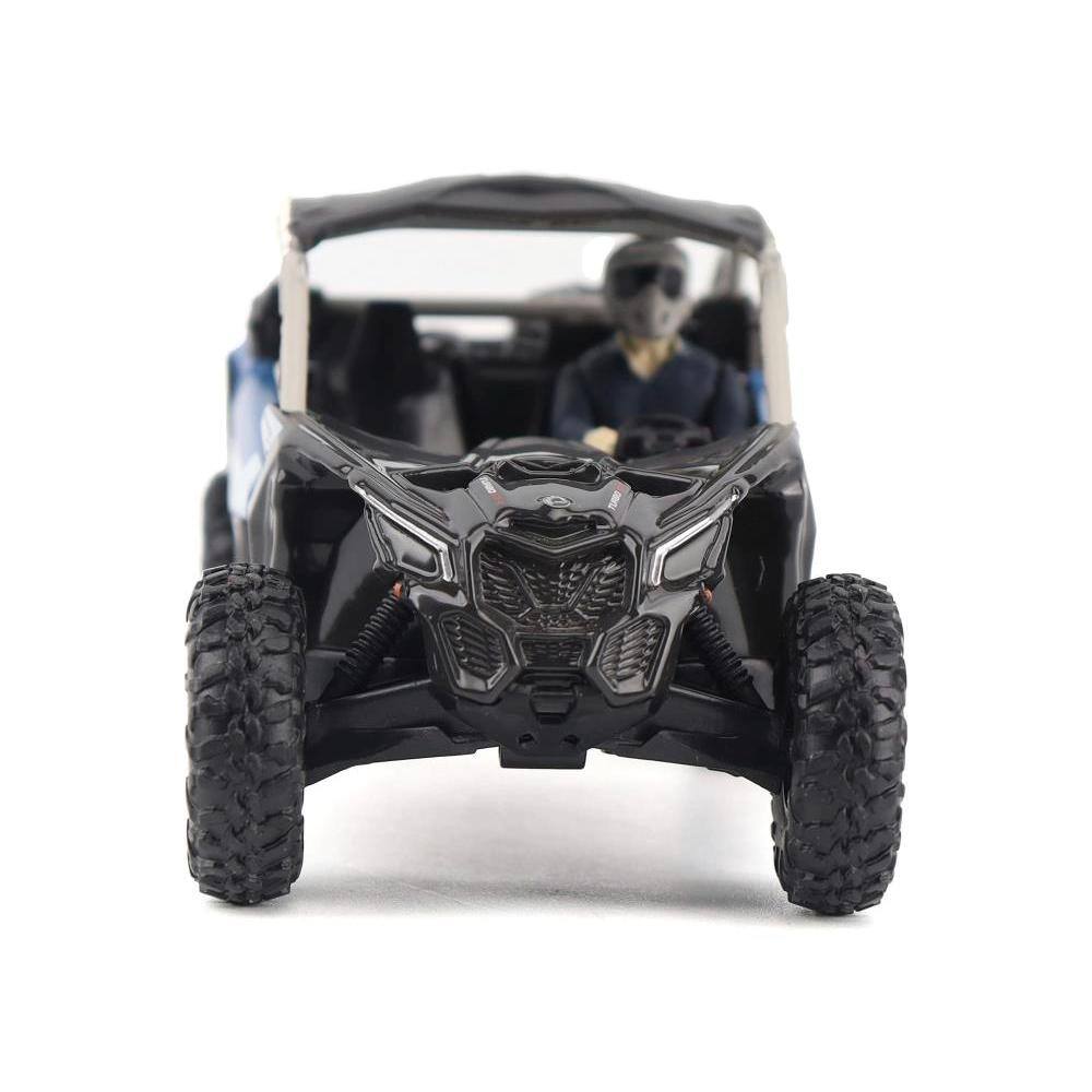 Alt View 1. BRP Models - Can-Am Maverick X3 X RS Turbo RR Intense Blue and Chalk Gray with Driver Figure 1/32 Diecast Model by BRP Models - Blue and Gray.