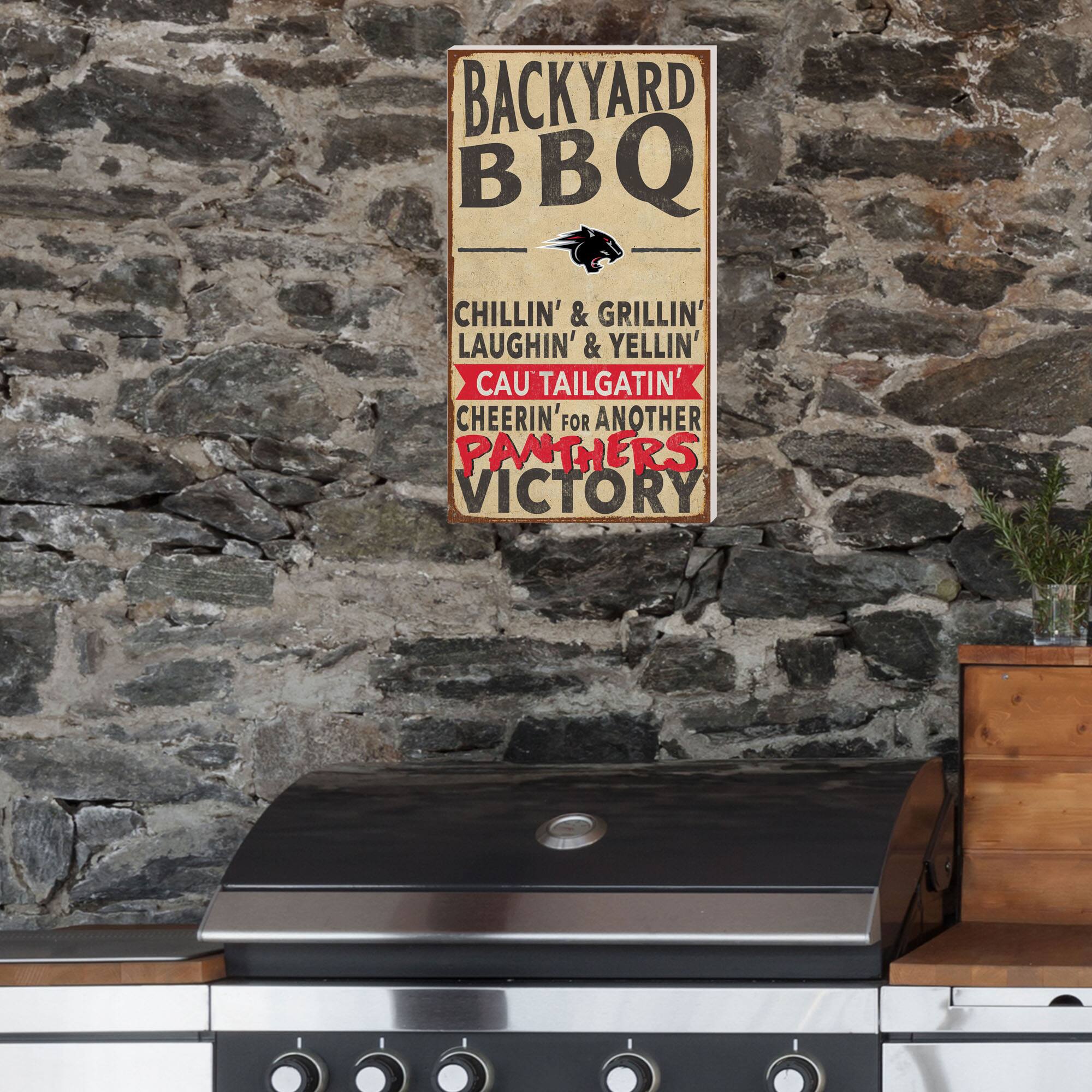 BACKYARD BBQ

CHILLIN' & GRILLIN'  
LAUGHIN' & YELLIN'  
CAU TAILGATIN'  
CHEERIN' FOR ANOTHER  
PANTHERS VICTORY