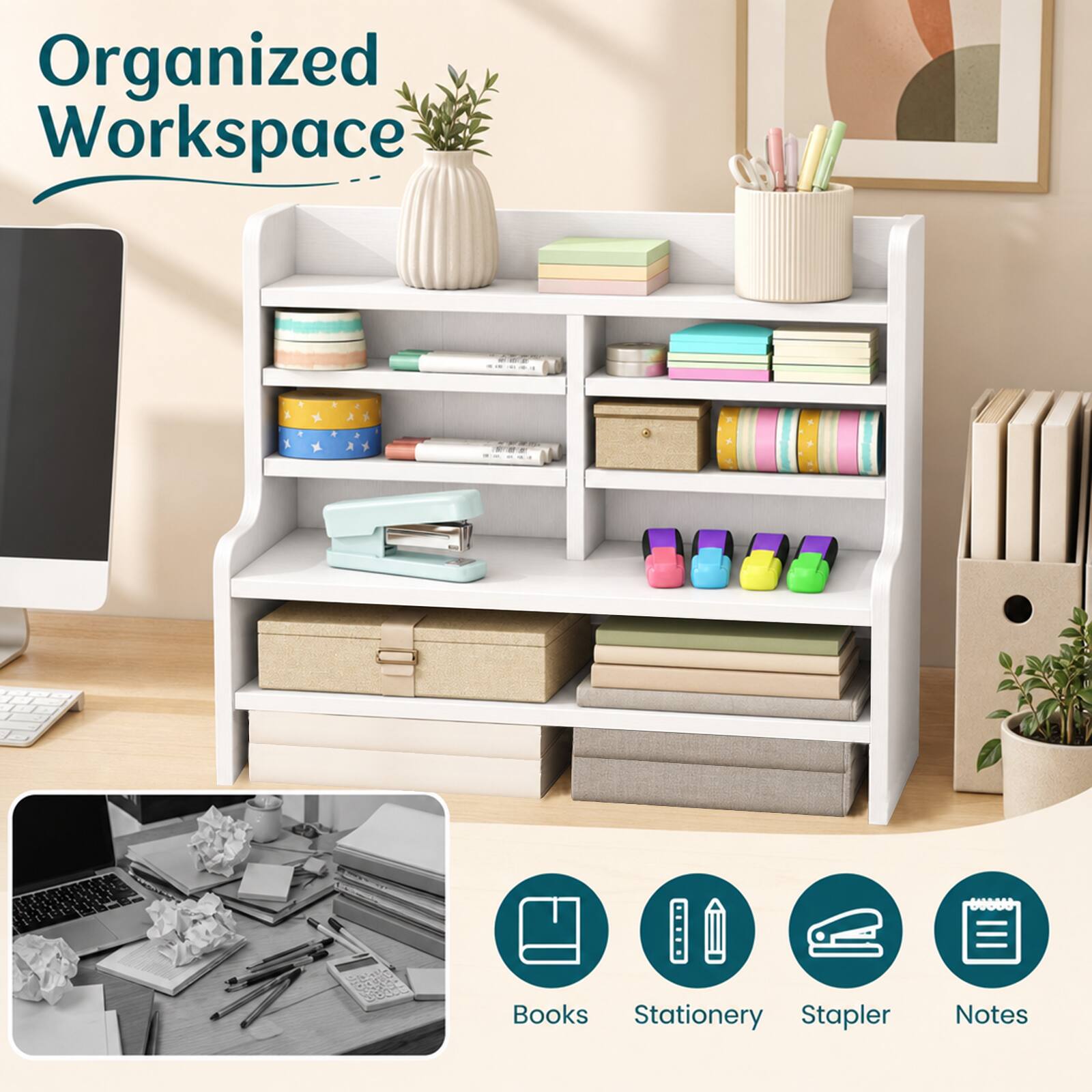 Organized Workspace

Books Stationery Stapler Notes