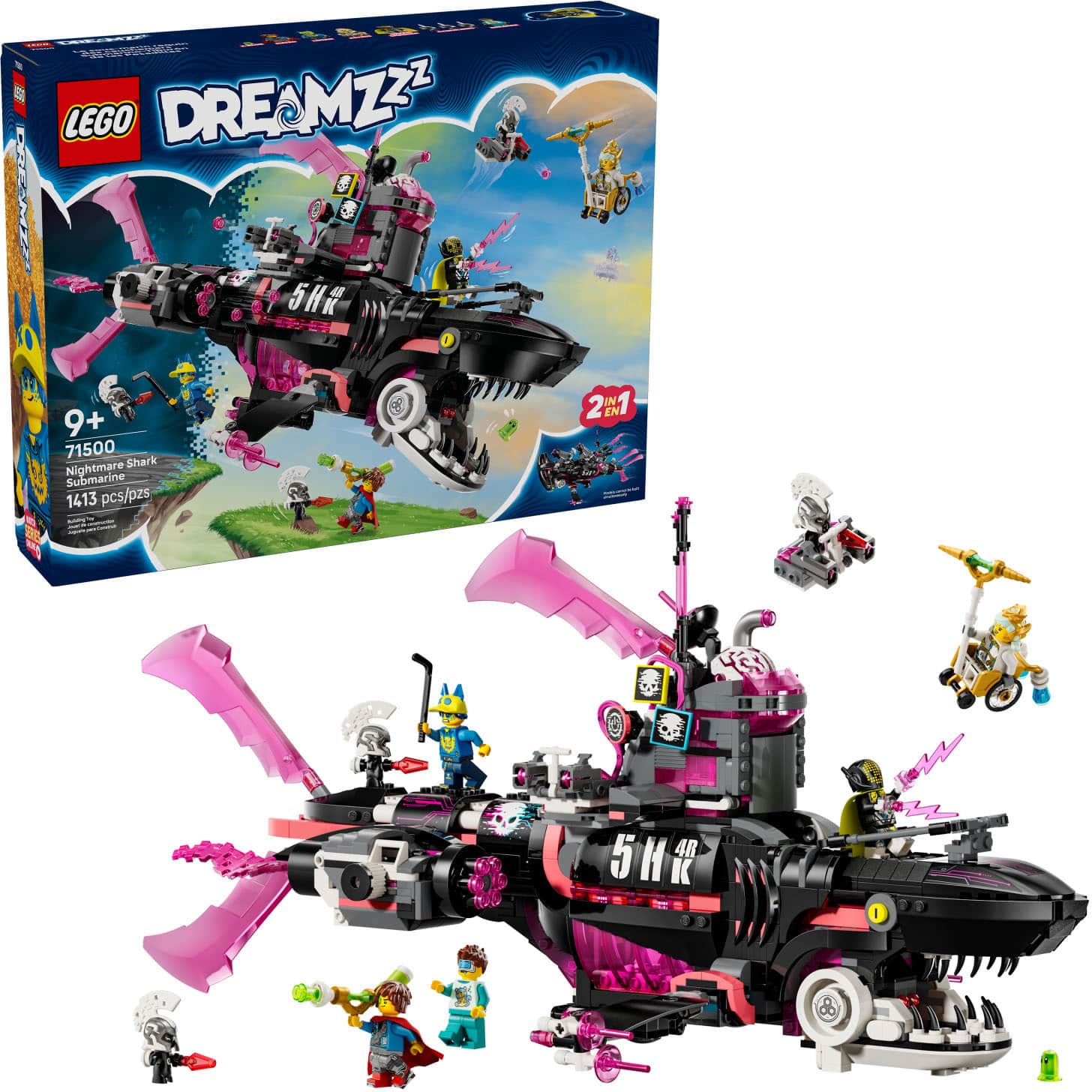 - 5H LEGO DREAMZZZ 2 IN 1 CIN 0 5 4R 5H4 K I
- 9+ 71500 Shark Nightmare Submarine 1413 pcs/pzs - 21 2 EN