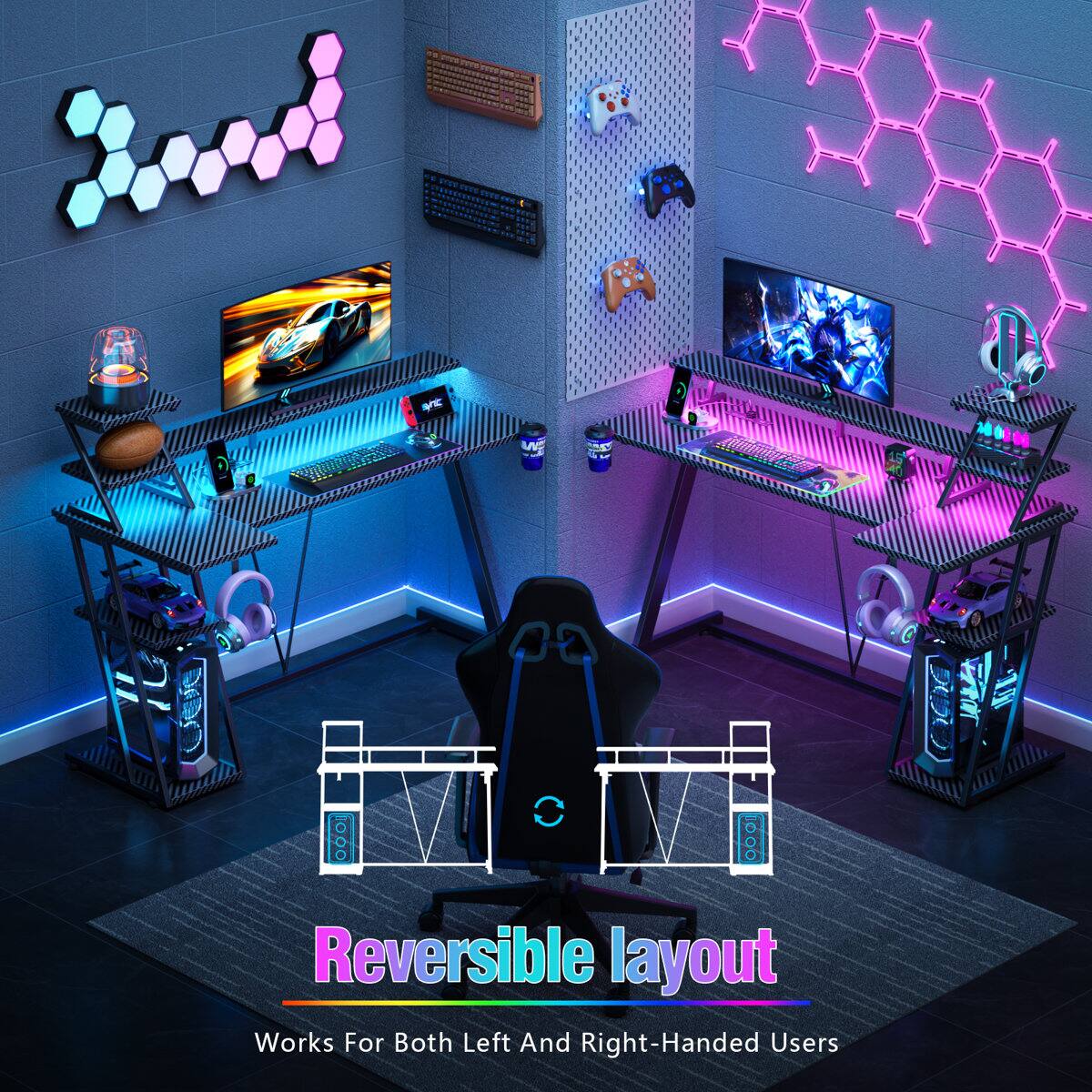 Reversible layout  
Works For Both Left And Right-Handed Users