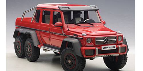 Front. Autoart - Mercedes G63 AMG 6X6 Red 1/18 Model Car by Autoart.