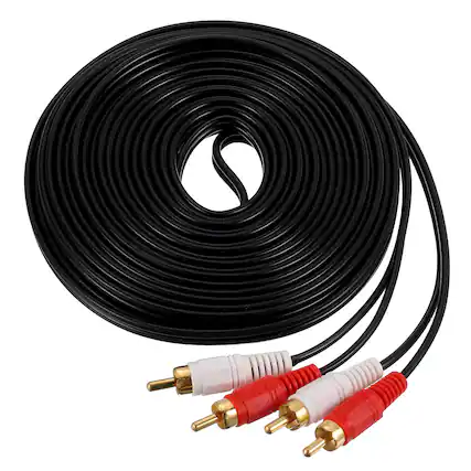 Front. Unique Bargains - RCA Cable, 2 RCA Male to 2 RCA Male, Stereo Audio Video for Amplifier Home Theater - Black.