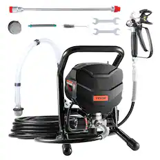 Front. VEVOR - Stand Airless Paint Sprayer, 650W High Efficiency Airless Sprayer, 3000PSI Electric Paint Sprayer Machine Extension Rod - Black.