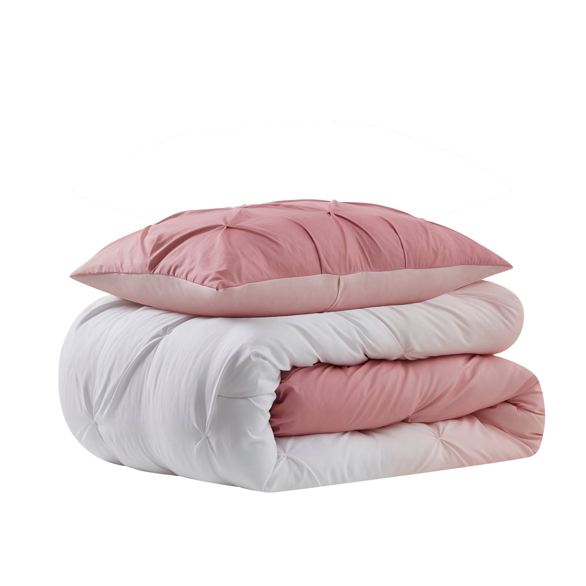 Left. Sweet Home Collection - 5 Piece Loralie Bed in a Bag Comforter & Sheet Set - Twin - Blush.