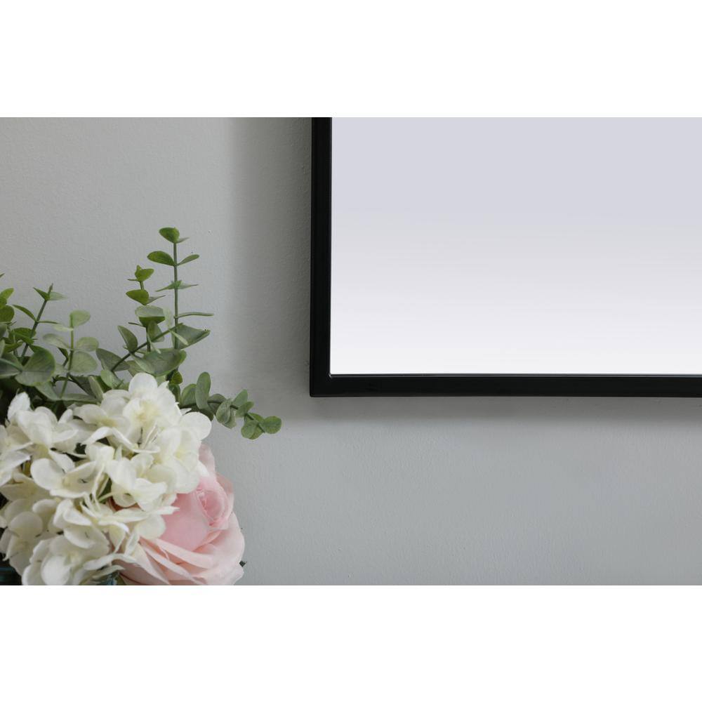 Alt View 1. Elegant Decor - Metal Frame Arch Mirror 24x30 Inch in Black - Black.