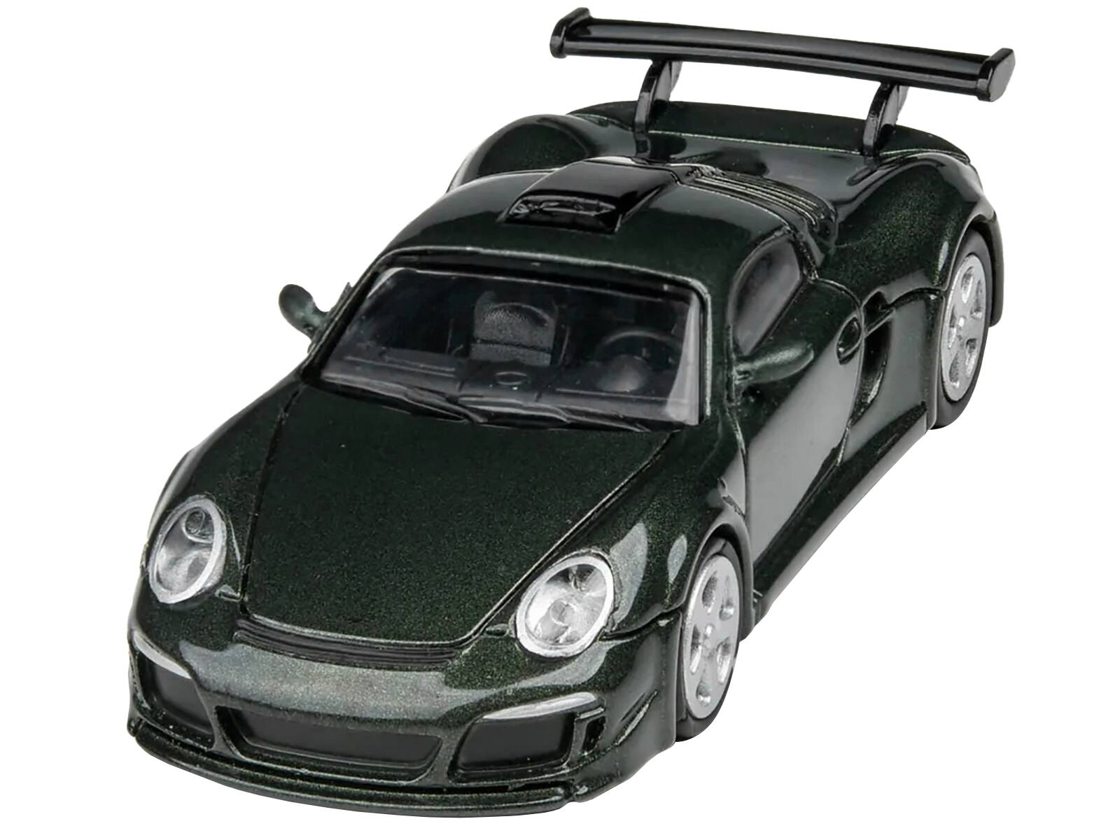 Left. Paragon - 2012 RUF CTR3 Clubsport Oak Green Metallic 1/64 Diecast Model Car by Paragon Models - Oak Green Metallic.