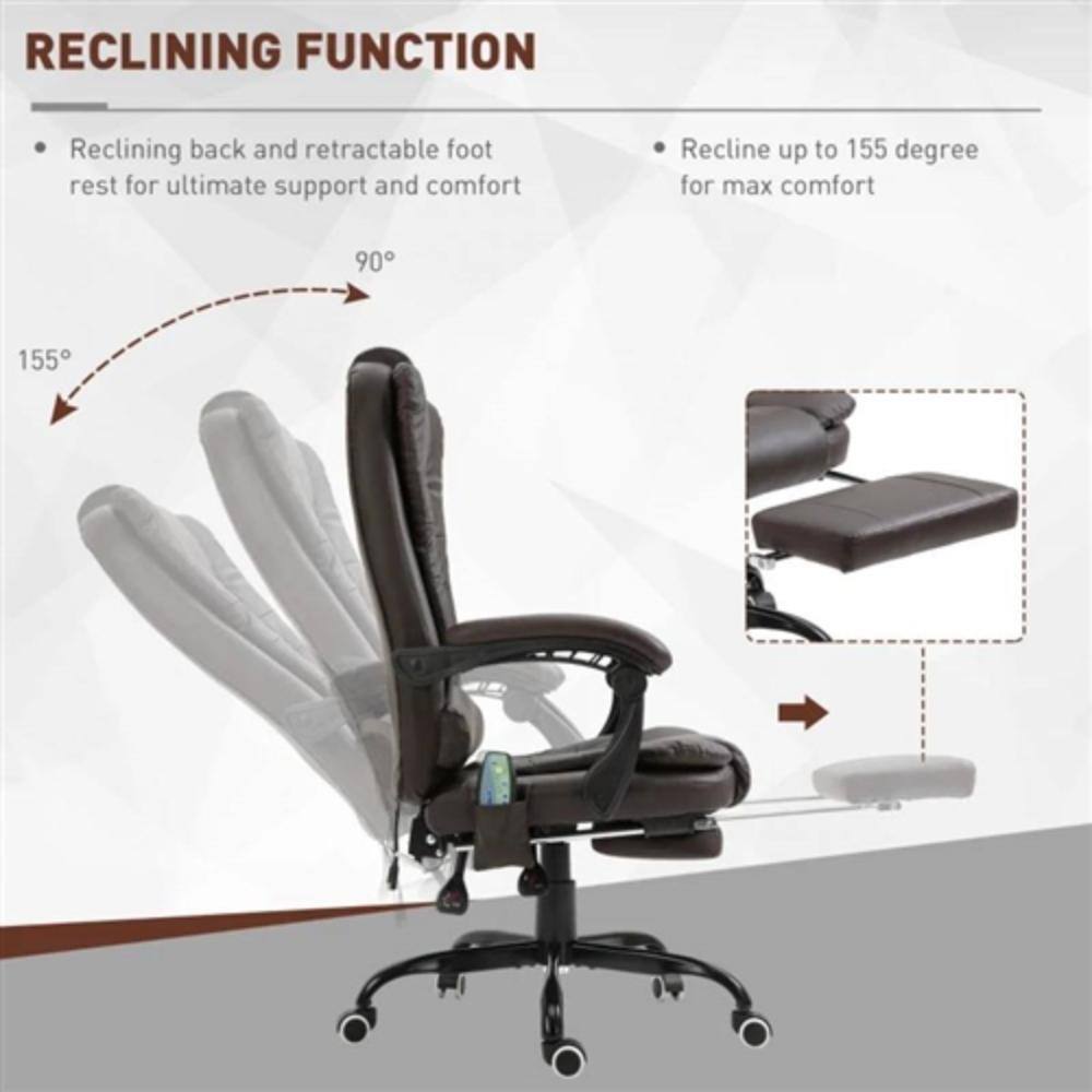 RECLINING FUNCTION

- Reclining back and retractable foot rest for ultimate support and comfort
- Recline up to 155 degree for max comfort

155°  
90°