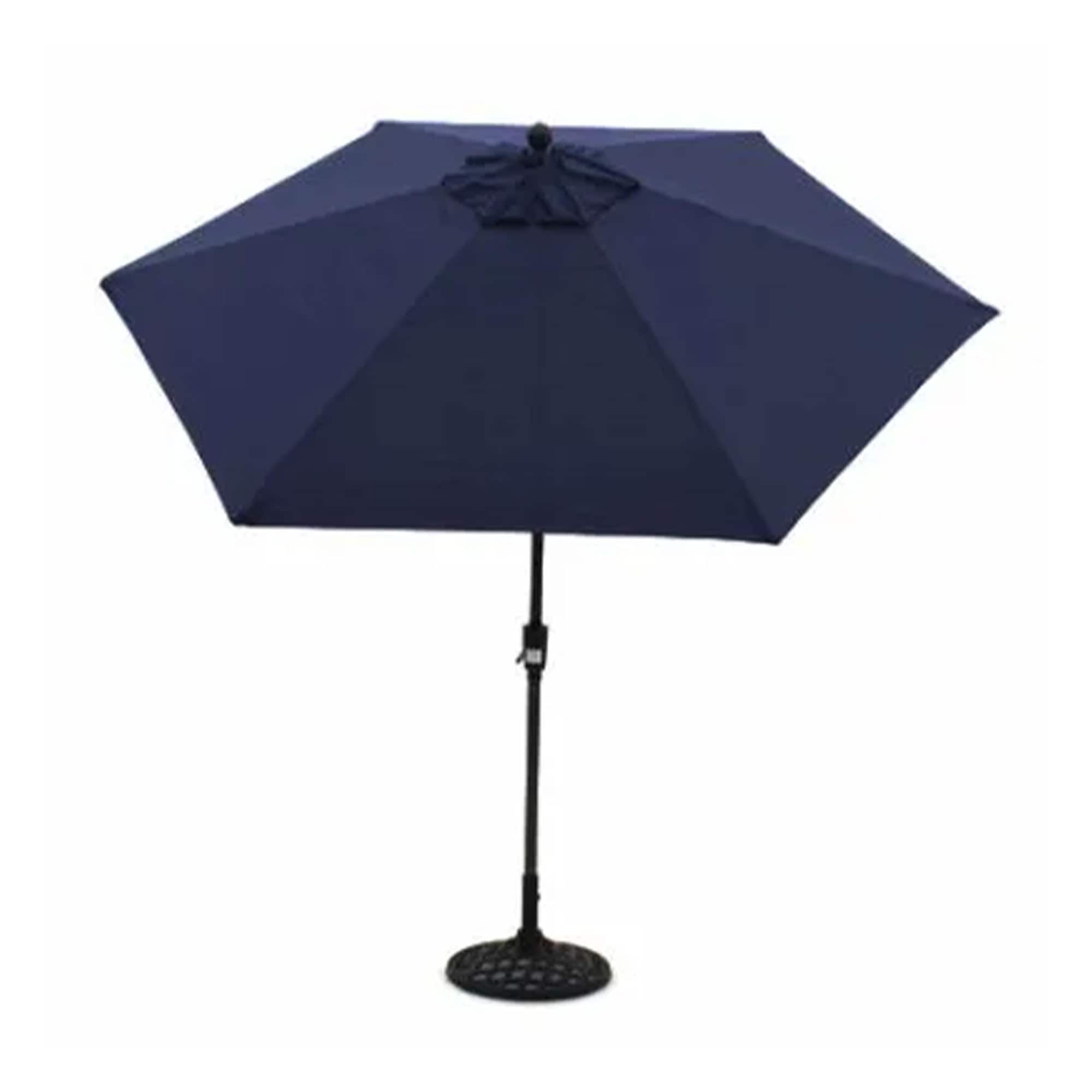 Four Seasons Courtyard - Brookfield 9 Foot Outdoor Patio Market Umbrella, Navy - Navy Blue