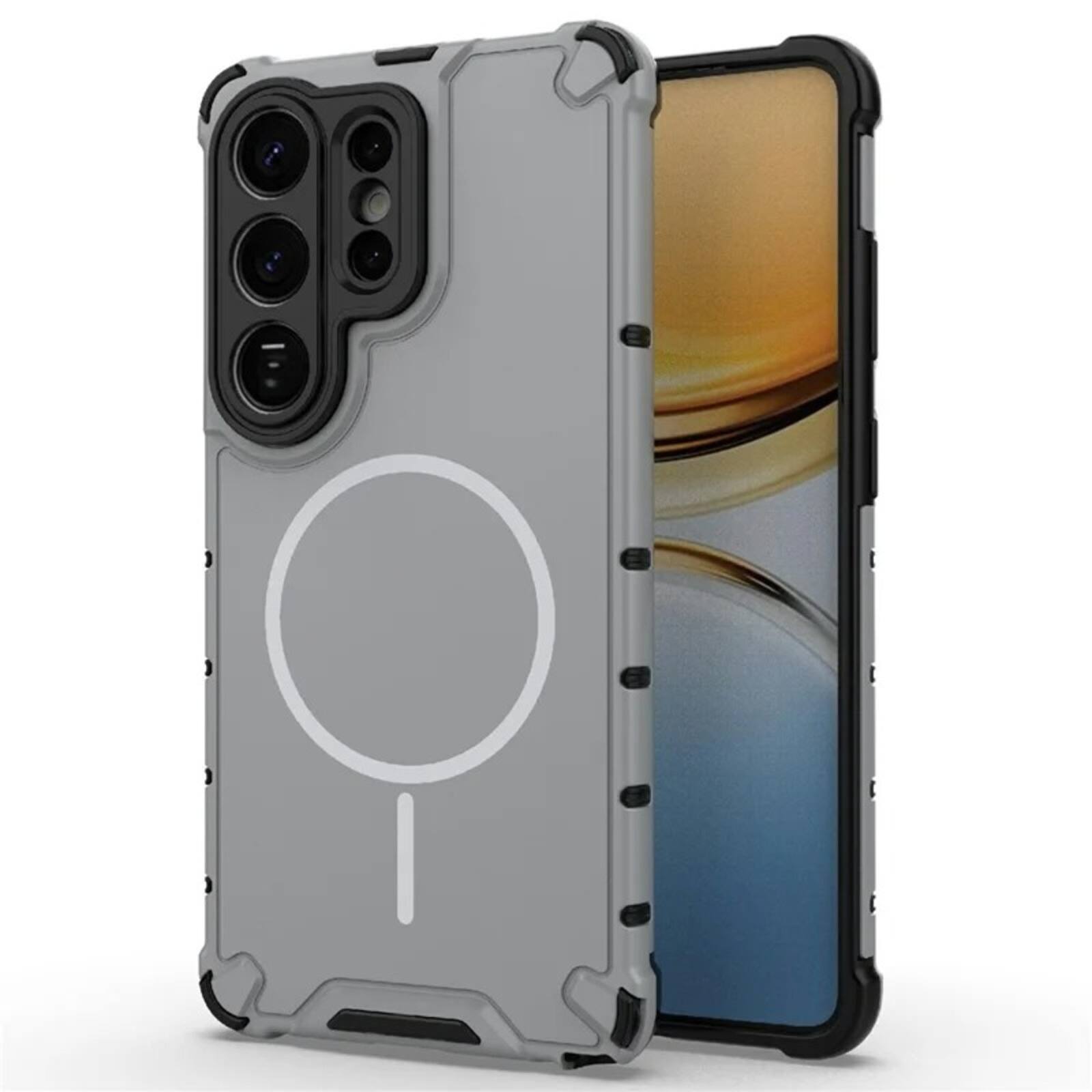 Front. UUCOVER - Magnetic Case for Samsung Galaxy S26 Ultra, Compatible with MagSafe, Shockproof Drop-proof Slim Heat Dissipation Cover - Lightgray.