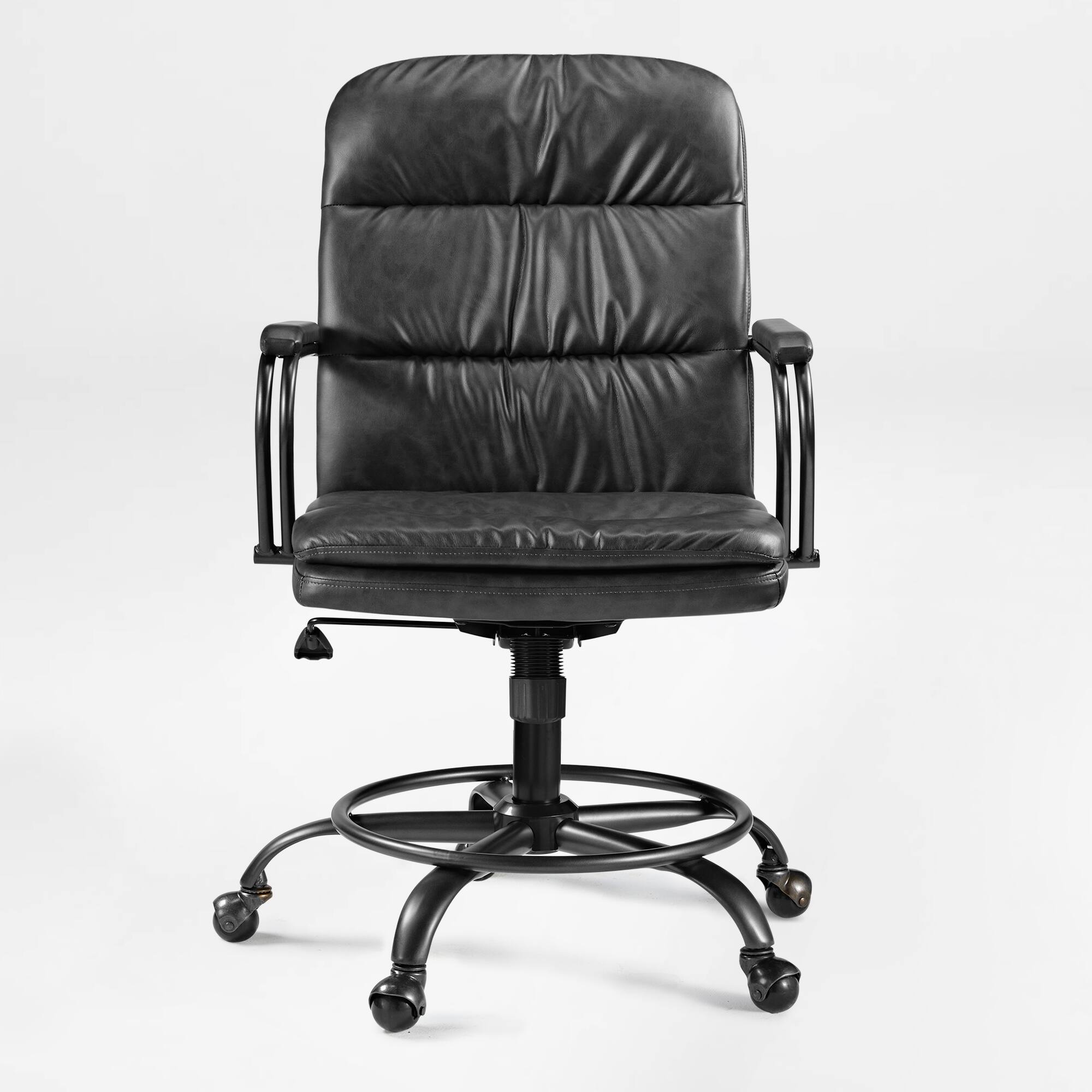 Alt View 5. Eureka Ergonomic - PU Leather Ergonomic Office Chair with Lumbar Support & Bakc Support - Grey.
