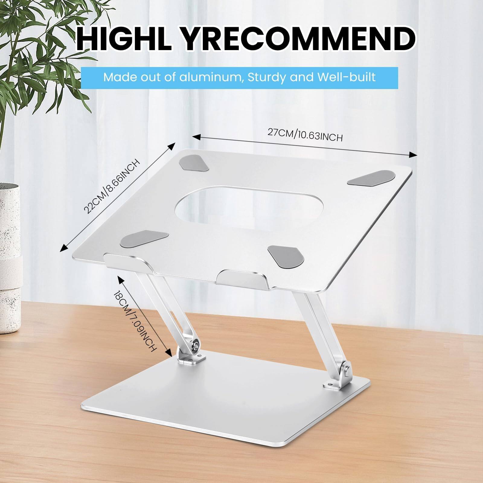 HIGHLY RECOMMEND  
Made out of aluminum, Sturdy and Well-built  
22CM/8.66INCH  
27CM/10.63INCH  
18CM/7.09INCH