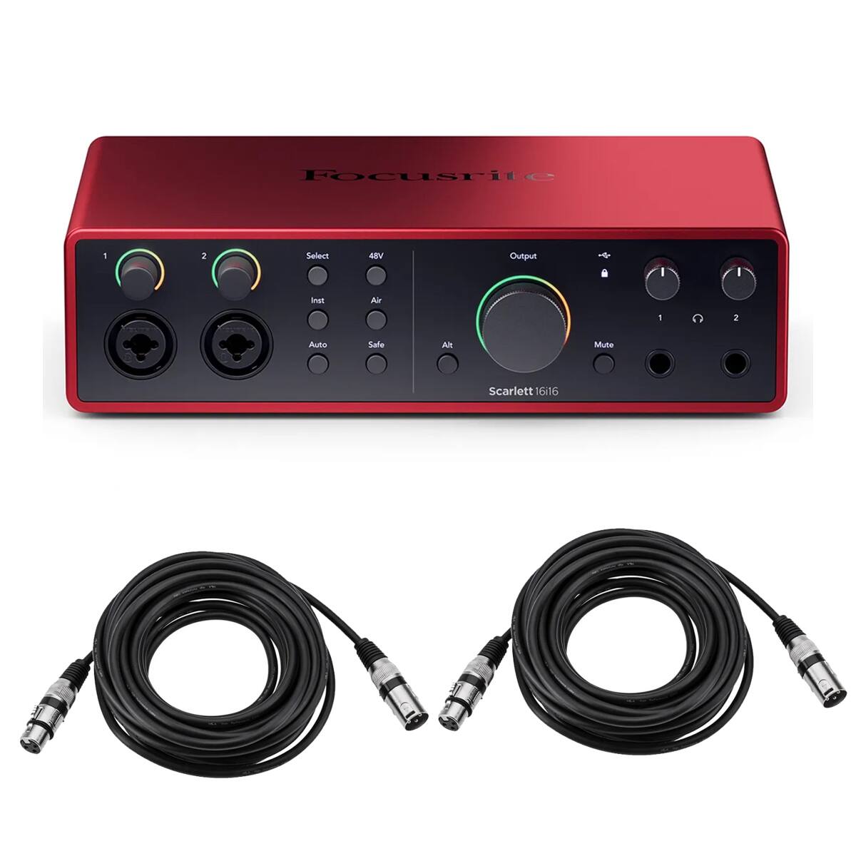 Focusrite Scarlett 16i16

1. 48V
2. Select
3. Inst
4. Air
5. Auto
6. Safe
7. Alt
8. Mute
9. Output
10. 1
11. 2