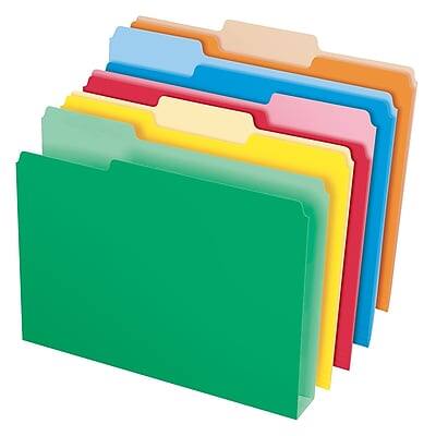 Front. Pendaflex - Pendaflex Recycled File Folder, 1/3-Cut Tab, Assorted, Letter Size, Multicolor, 50/Box (54460EE) - Multicolor.