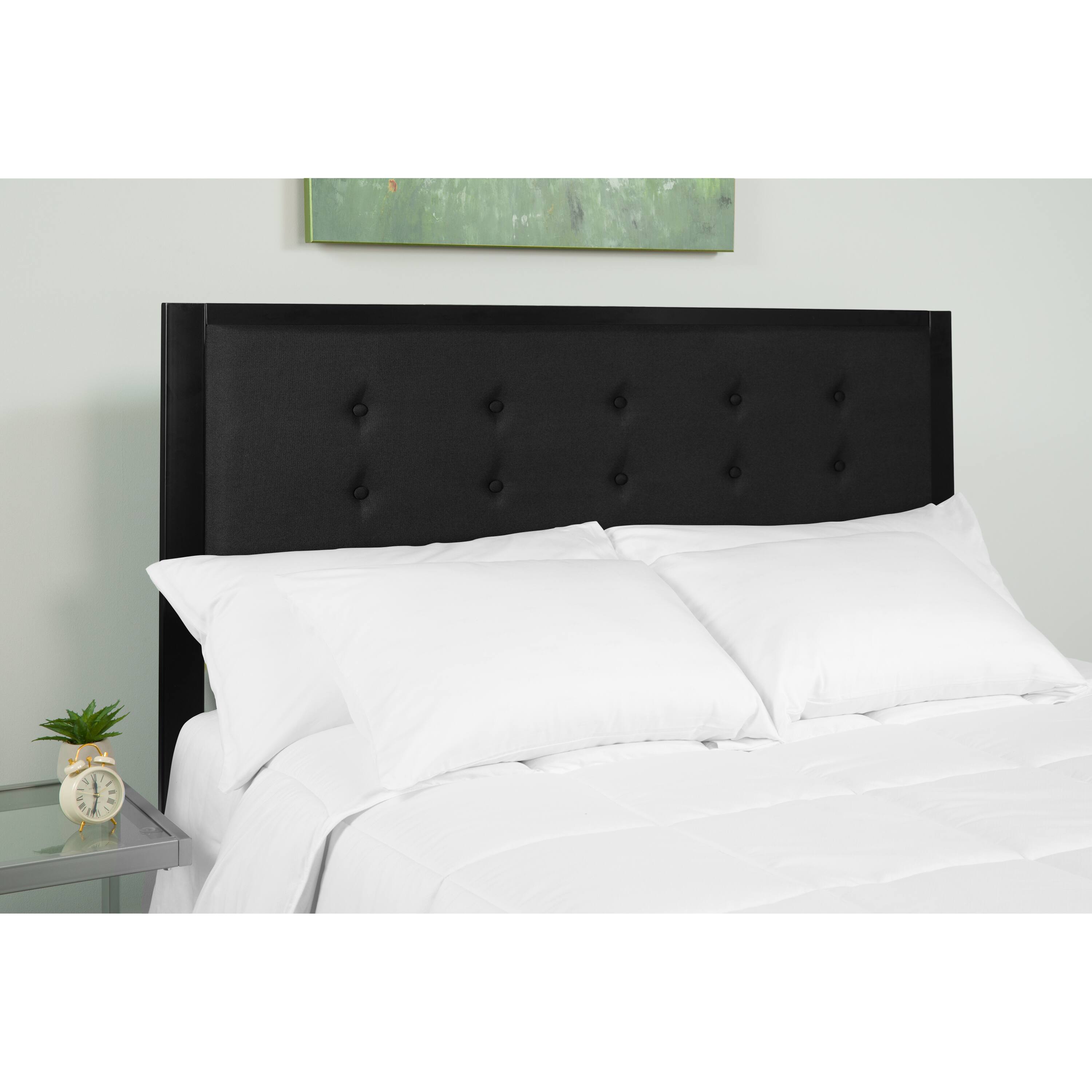 Alt View 3. Emma + Oliver - Upholstered Metal Panel Tufted Headboard - Modern Headboard - Black.