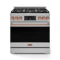 36 in. Wide 6 Burner Gordon Ramsay Series by Thor Kitchen 6.0 Cu. Ft Freestanding LP Gas Range with Rose Gold Hardware - Stainless Steel