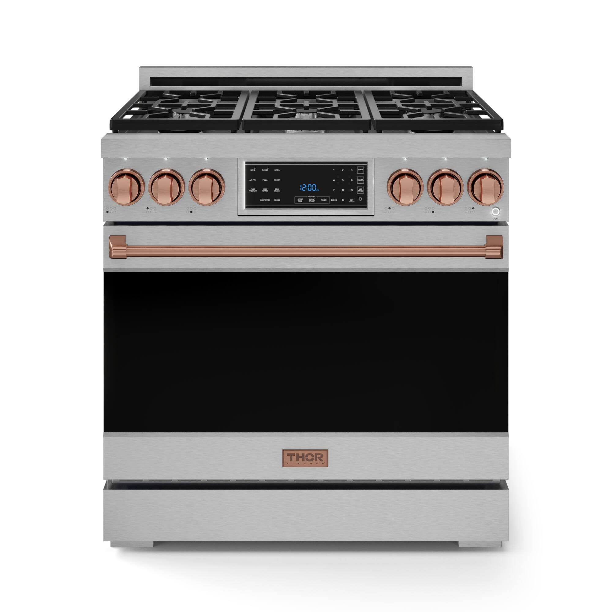 Gordon Ramsay Series by Thor Kitchen 6.0 Cu. Ft Freestanding Liquid Propane Gas Range with Rose Gold Hardware - Stainless Steel