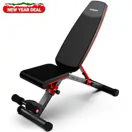 HARISON - Foldable Adjustable Weight Bench for Home Gym, Workout Bench Press with Leg extension(BB608G) - Black