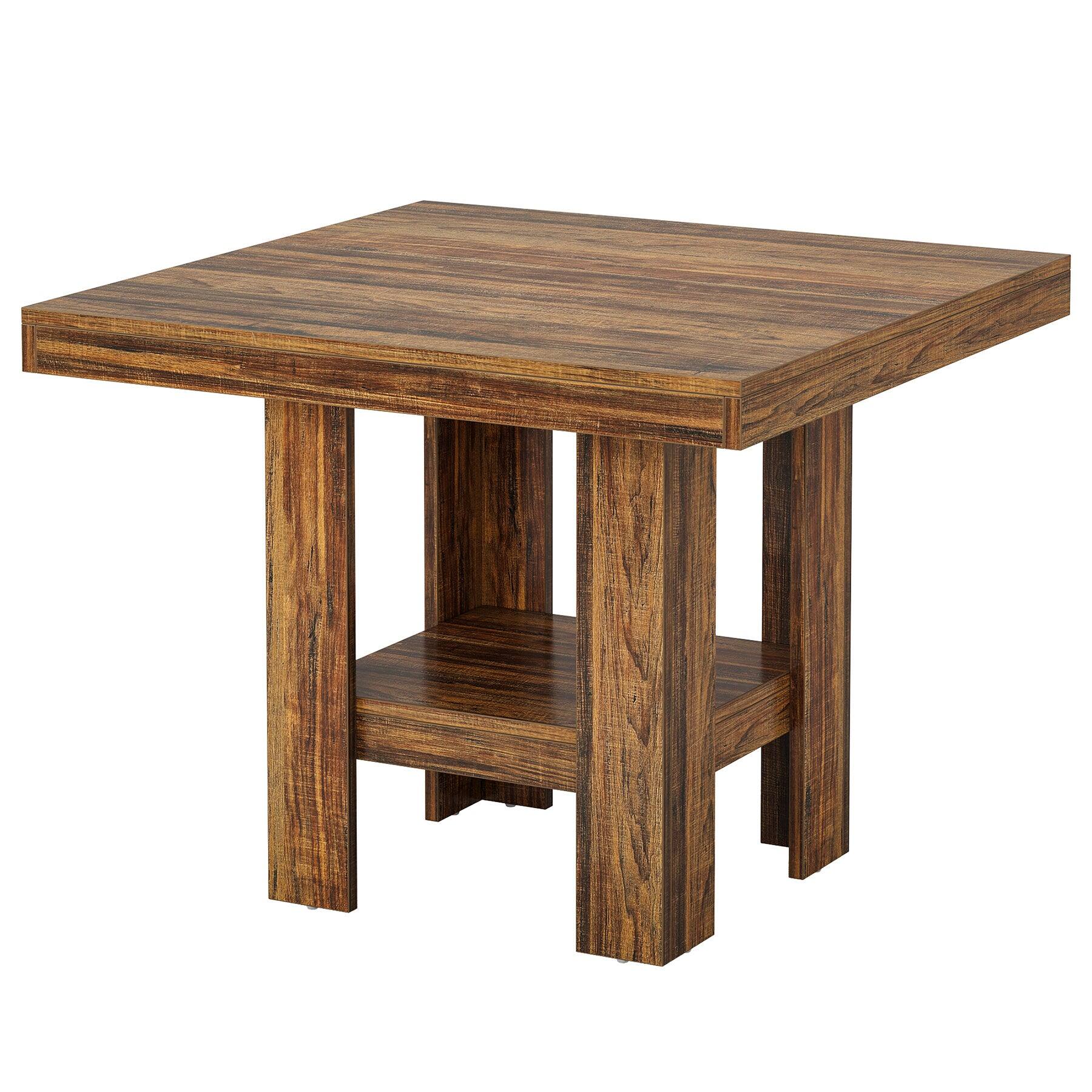 Alt View 6. Tribesigns - Dining Table with Engineered Wood Construction and Space-Saving Design for Dining Room and Kitchen - Brown.