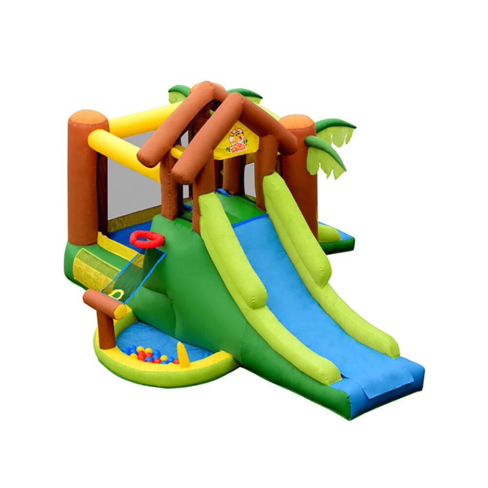 Front. Pefilos - Kids Inflatable Jungle Bounce House Castle with 735W Blower, Jumping Castle Family Backyard Bouncy Castle, Durable Sewn - Green.
