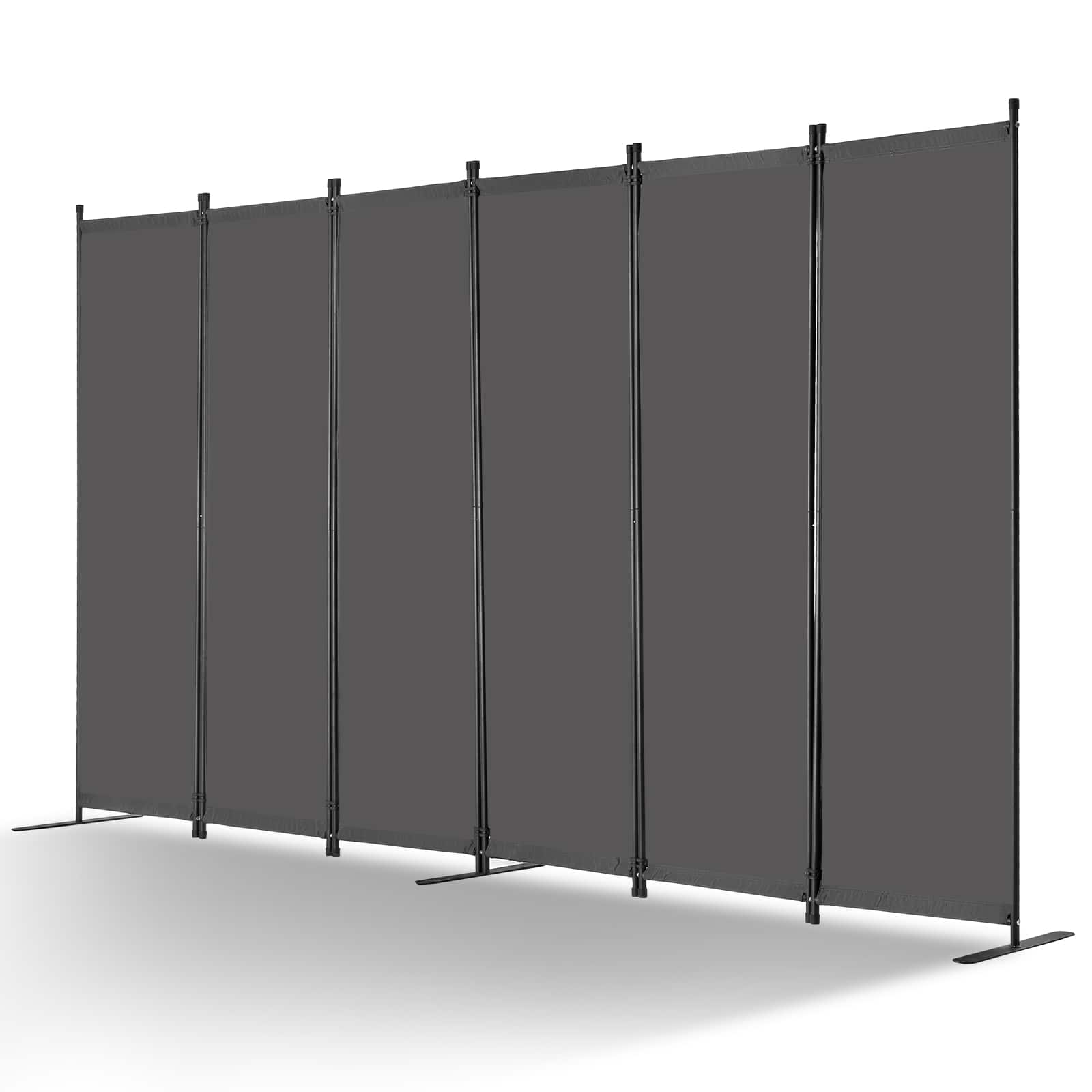 Front. VEVOR - Room Divider, 6 Panel Room Divider, Folding Privacy Screen and Portable Partition Divider for Room Separation - Gray.