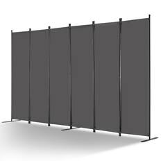 Front. VEVOR - Room Divider, 6 Panel Room Divider, Folding Privacy Screen and Portable Partition Divider for Room Separation - Gray.