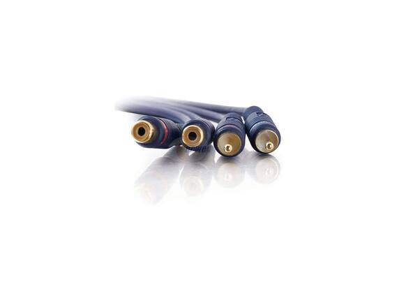 Front. Cables to Go - C2G 13042 Velocity RCA Stereo Audio Extension Cable, Blue (25 Feet, 7.62 Meters).