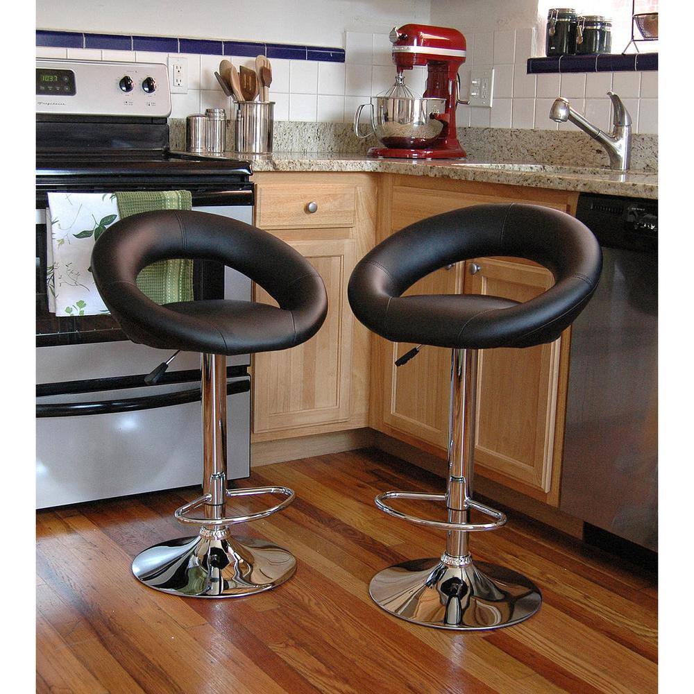 Angle. AmeriHome - AmeriHome Classic Relaxed Bar Stool - 2 Pc Black - Multi.